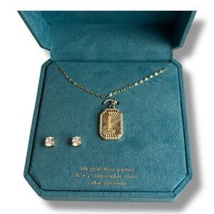 Unwritten Gold Plated Necklace and Earring Set